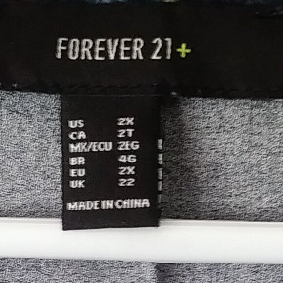 🌸 Forever 21+ Floral Button-Front Navy Mini Dress – Size 2X - Plus Size - Picture 4 of 9